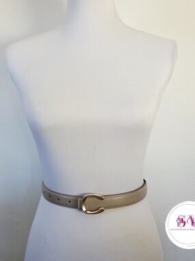 Khaki Belt With C Gold Buckle